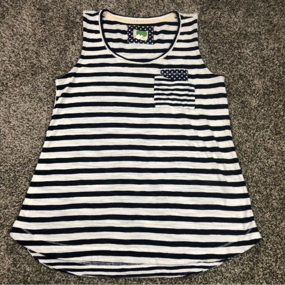 Anthropologie Women’s Striped Polka Dot Pocket Tank Top Size XS